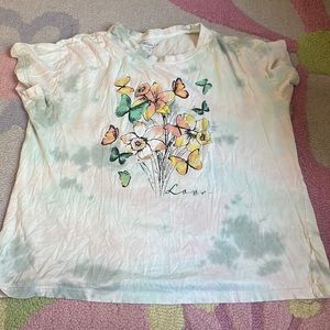 Tye dyed butterfly flower shirt